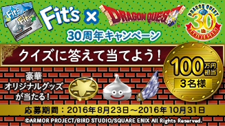 ドラゴンクエスト 100万円相当のオリジナルグッズを当てようキャンペーン